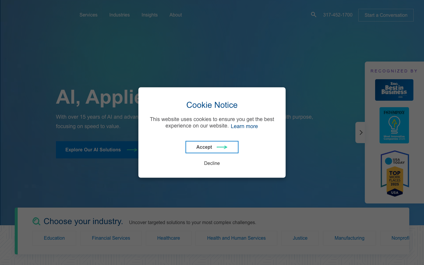 Resultant homepage showing its data and technology consulting positioning
